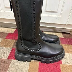 Ash Lennox Black Studded Platform Chelsea Boots - Women's